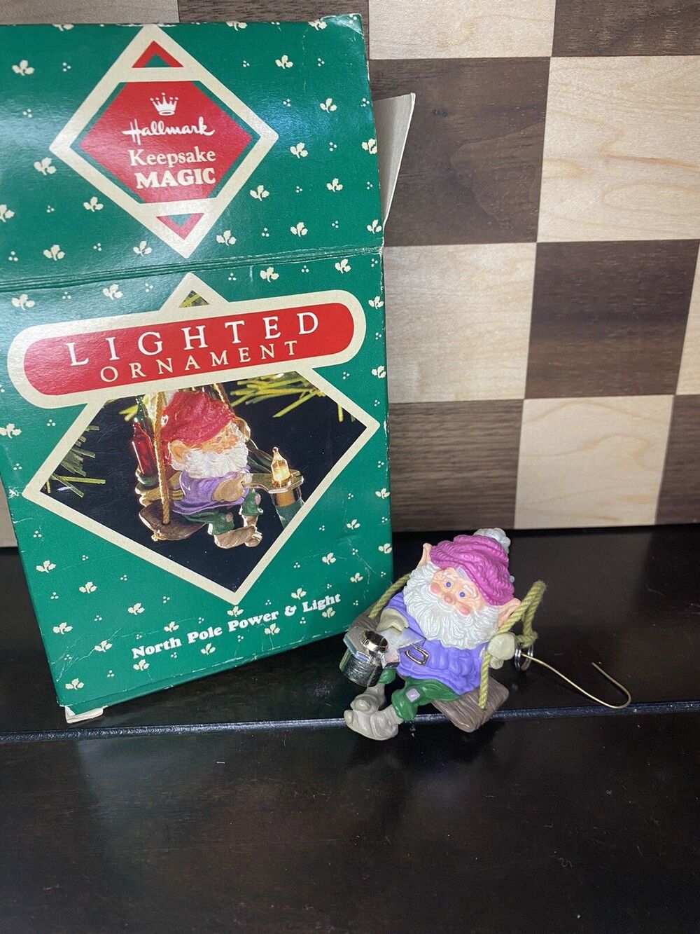 1987 Hallmark North Pole Power and Light Keepsake Magic Christmas Ornament Elf